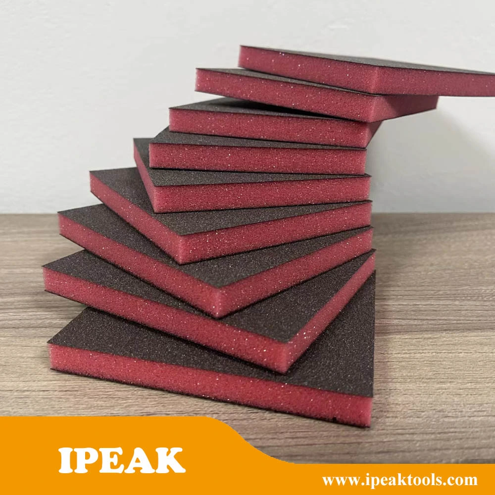 Square Multifunction Aluminum Oxide Abrasive Sand Foam Sanding Sponge Block for Wood Metals