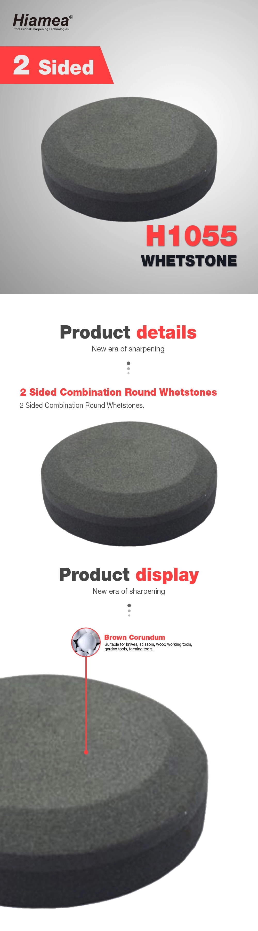 Double Sided Combination Round Whetstone for Household